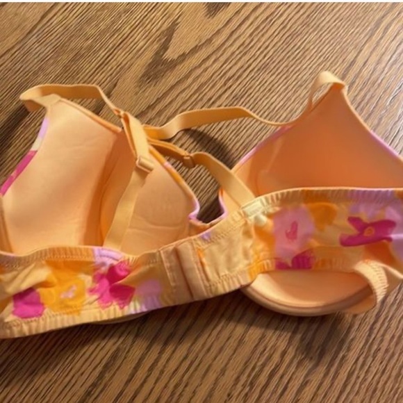 Auden Size 38C Contemporary Feminine Yellow and Pink Floral Print Bra NWT - Picture 5 of 9